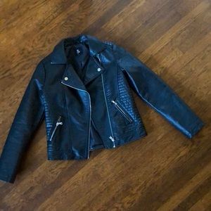 Girls Faux Leather Jacket